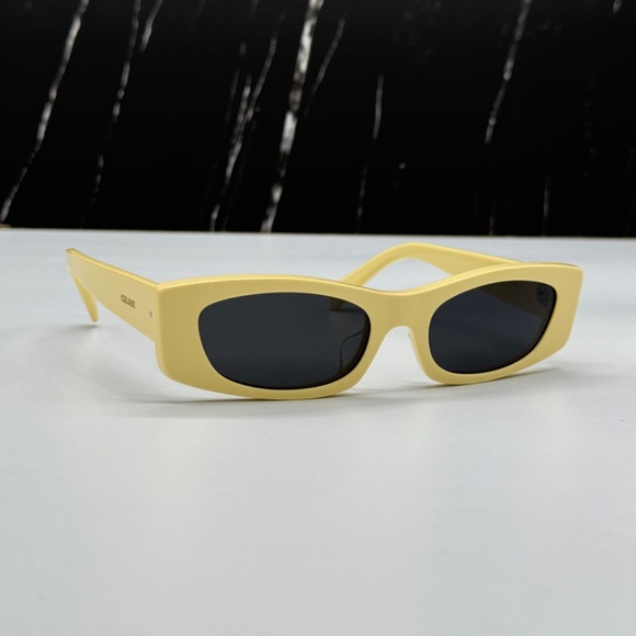 NEW CL40245U 39A CELINE YELLOW GREY SQUARE WOMEN CELINE SUNGLASSES - Picture 6 of 11